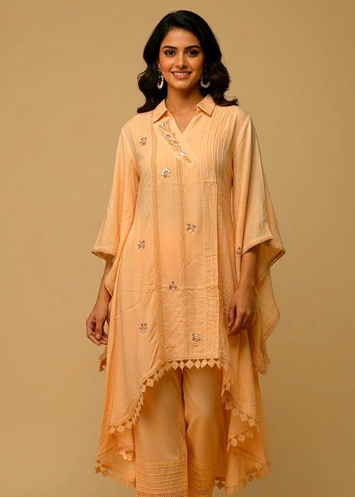 Component 5 (1) Peach Elegance Asymmetric Coord Set - Image 1