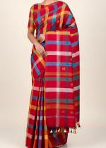 Sindoor Heritage Bhujodi Jamdani Cotton Khadi Saree - Image 2