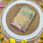 Kanchipuram Silk Saree with Contrast Khadi Border